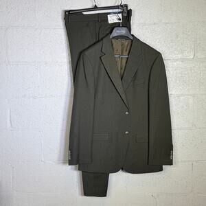 Nautica Men's Modern-Fit Stretch Fall Suit Olive Green  40R 34W $395